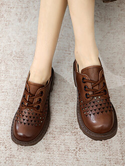 รองเท้าเท้าหนังวินเทจ 35 36 37 38 39 40