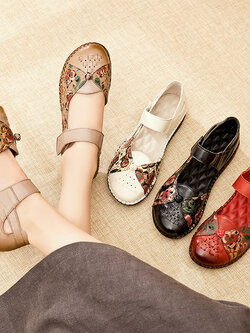 รองเท้าเท้าหนังวินเทจ 35 36 37 38 39 40