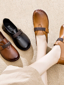 รองเท้าเท้าหนังวินเทจ 35 36 37 38 39 40