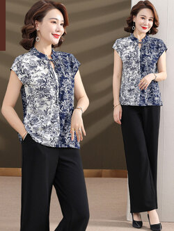 เสื้อผ้าผู้สูงอายุหญิง แฟชั่น เสื้อผ้าผู้หญิงวัย 60 มีขนาด XL-4XL