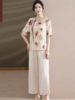 เสื้อผ้าผู้สูงอายุหญิง แฟชั่น เสื้อผ้าผู้หญิงวัย 60 มีขนาด XL-4XL