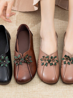 รองเท้าเท้าหนังวินเทจ 35 36 37 38 39 40