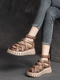 รองเท้าเท้าหนังวินเทจ 35 36 37 38 39 40