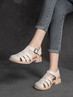 รองเท้าเท้าหนังวินเทจ 35 36 37 38 39 40