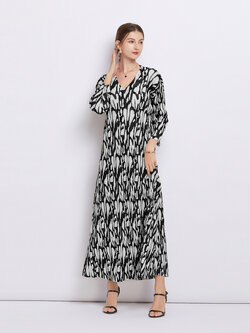 ชุดเดรสยาวสวยๆ ชุดเดรสยาวใส่สบาย ใส่ทำงาน มีขนาดS M L XL 2XL