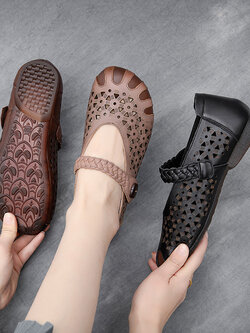 รองเท้าเท้าหนังวินเทจ 35 36 37 38 39 40