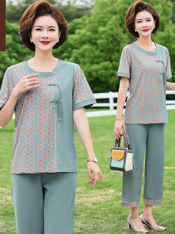 เสื้อผ้าผู้สูงอายุหญิง แฟชั่น เสื้อผ้าผู้หญิงวัย 60 มีขนาด XL-4XL