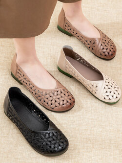 รองเท้าเท้าหนังวินเทจ 35 36 37 38 39 40