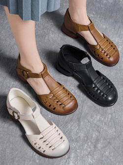 รองเท้าเท้าหนังวินเทจ 35 36 37 38 39 40