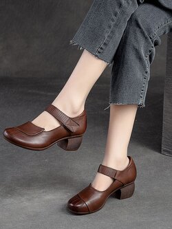 รองเท้าเท้าหนังวินเทจ 35 36 37 38 39 40