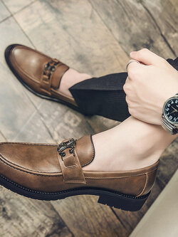 รองเท้าหนังผู้ชาย มีไซส์39-44 รองเท้าโลฟเฟอร์ชาย Slip-On Shoes มีขนาด39-44