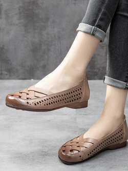 รองเท้าเท้าหนังวินเทจ 35 36 37 38 39 40