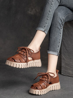 รองเท้าเท้าหนังวินเทจ 35 36 37 38 39 40