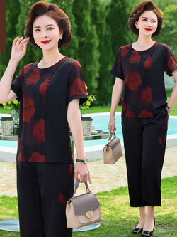 เสื้อผ้าผู้สูงอายุหญิง แฟชั่น เสื้อผ้าผู้หญิงวัย 60 มีขนาด XL-4XL