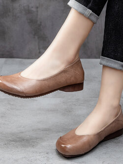 รองเท้าเท้าหนังวินเทจ 35 36 37 38 39 40