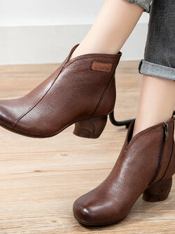 รองเท้าเท้าหนังวินเทจ 35 36 37 38 39 40