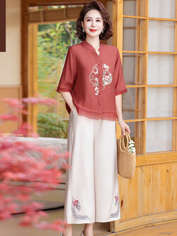 เสื้อผ้าผู้สูงอายุหญิง แฟชั่น เสื้อผ้าผู้หญิงวัย 60 มีขนาด XL-4XL