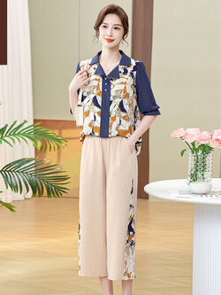 เสื้อผ้าผู้สูงอายุหญิง แฟชั่น เสื้อผ้าผู้หญิงวัย 60 มีขนาด XL-4XL