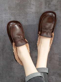 รองเท้าเท้าหนังวินเทจ 35 36 37 38 39 40