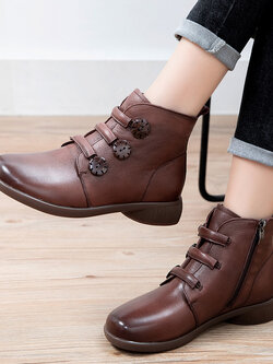 รองเท้าเท้าหนังวินเทจ 35 36 37 38 39 40