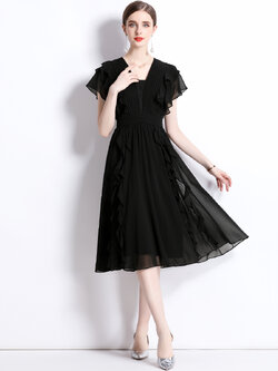 ชุดเดรสยาวสวยๆ ชุดเดรสยาวใส่สบาย ใส่ทำงาน มีขนาดS M L XL 2XL