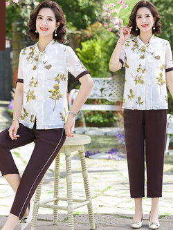 เสื้อผ้าผู้สูงอายุหญิง แฟชั่น เสื้อผ้าผู้หญิงวัย 60 มีขนาด XL-4XL