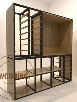 ตู้โครงเหล็กผสมไม้