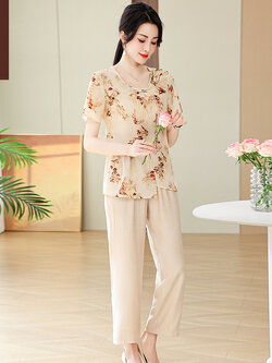 เสื้อผ้าผู้สูงอายุหญิง แฟชั่น เสื้อผ้าผู้หญิงวัย 60 มีขนาด XL-4XL