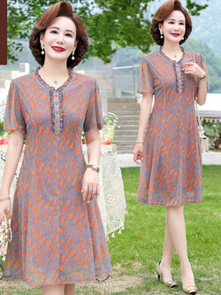 เสื้อผ้าผู้สูงอายุหญิง แฟชั่น เสื้อผ้าผู้หญิงวัย 60 มีขนาด XL-4XL