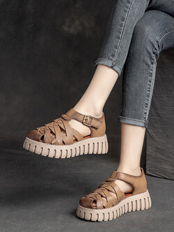 รองเท้าเท้าหนังวินเทจ 35 36 37 38 39 40