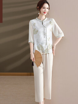 เสื้อผ้าผู้สูงอายุหญิง แฟชั่น เสื้อผ้าผู้หญิงวัย 60 มีขนาด XL-4XL