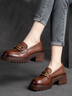 รองเท้าเท้าหนังวินเทจ 35 36 37 38 39 40