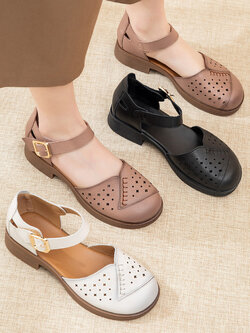 รองเท้าเท้าหนังวินเทจ 35 36 37 38 39 40