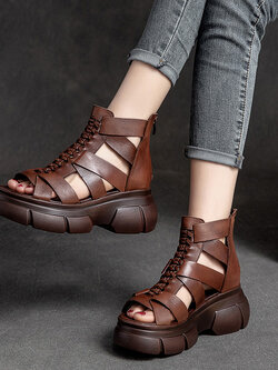 รองเท้าเท้าหนังวินเทจ 35 36 37 38 39 40