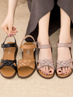 รองเท้าเท้าหนังวินเทจ 35 36 37 38 39 40