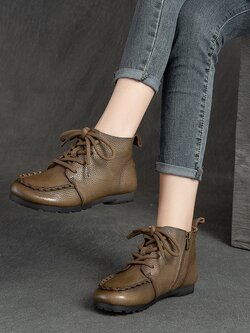 รองเท้าเท้าหนังวินเทจ 35 36 37 38 39 40