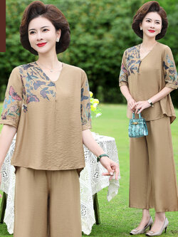 เสื้อผ้าผู้สูงอายุหญิง แฟชั่น เสื้อผ้าผู้หญิงวัย 60 มีขนาด XL-4XL