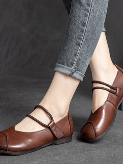 รองเท้าเท้าหนังวินเทจ 35 36 37 38 39 40