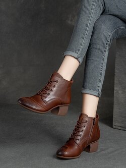 รองเท้าเท้าหนังวินเทจ 35 36 37 38 39 40