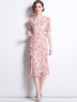 ชุดเดรสยาวสวยๆ ชุดเดรสยาวใส่สบาย ใส่ทำงาน มีขนาดS M L XL 2XL