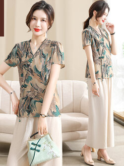 เสื้อผ้าผู้สูงอายุหญิง แฟชั่น เสื้อผ้าผู้หญิงวัย 60 มีขนาด XL-4XL