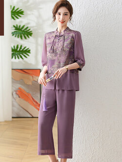 เสื้อผ้าผู้สูงอายุหญิง แฟชั่น เสื้อผ้าผู้หญิงวัย 60 มีขนาด XL-4XL