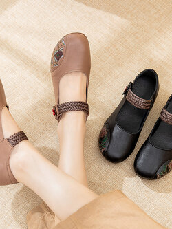 รองเท้าเท้าหนังวินเทจ 35 36 37 38 39 40