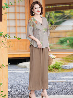 เสื้อผ้าผู้สูงอายุหญิง แฟชั่น เสื้อผ้าผู้หญิงวัย 60 มีขนาด XL-4XL