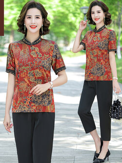 เสื้อผ้าผู้สูงอายุหญิง แฟชั่น เสื้อผ้าผู้หญิงวัย 60 มีขนาด XL-4XL