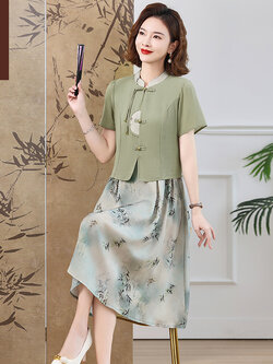 เสื้อผ้าผู้สูงอายุหญิง แฟชั่น เสื้อผ้าผู้หญิงวัย 60 มีขนาด XL-4XL