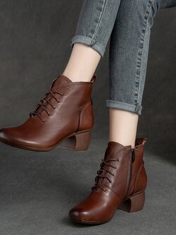 รองเท้าเท้าหนังวินเทจ 35 36 37 38 39 40