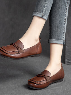 รองเท้าเท้าหนังวินเทจ 35 36 37 38 39 40