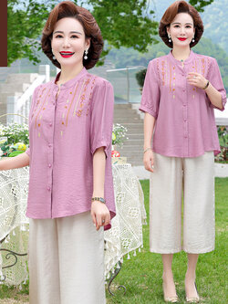 เสื้อผ้าผู้สูงอายุหญิง แฟชั่น เสื้อผ้าผู้หญิงวัย 60 มีขนาด XL-4XL