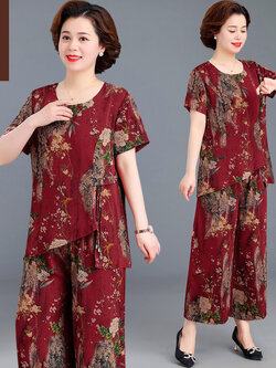 เสื้อผ้าผู้สูงอายุหญิง แฟชั่น เสื้อผ้าผู้หญิงวัย 60 มีขนาด XL-4XL